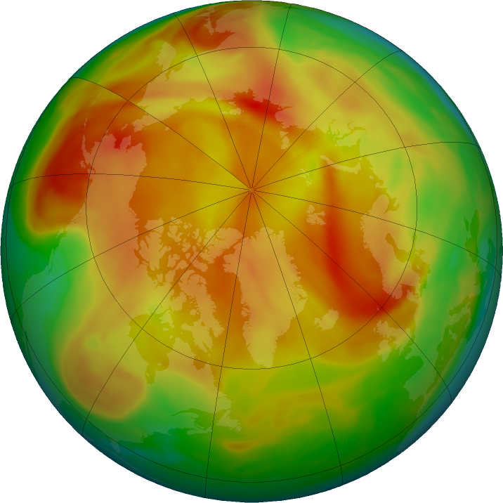 Arctic ozone map for 07 April 2022